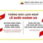 THÔNG BÁO LỊCH NGHỈ LỄ QUỐC KHÁNH 2/9