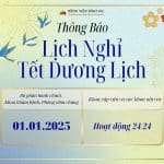 Thông báo lịch nghỉ tết Dương Lịch 2025