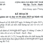 Kế hoạch kiểm tra, giám sát và duy trì 5S năm 2025 tại BV Bình An