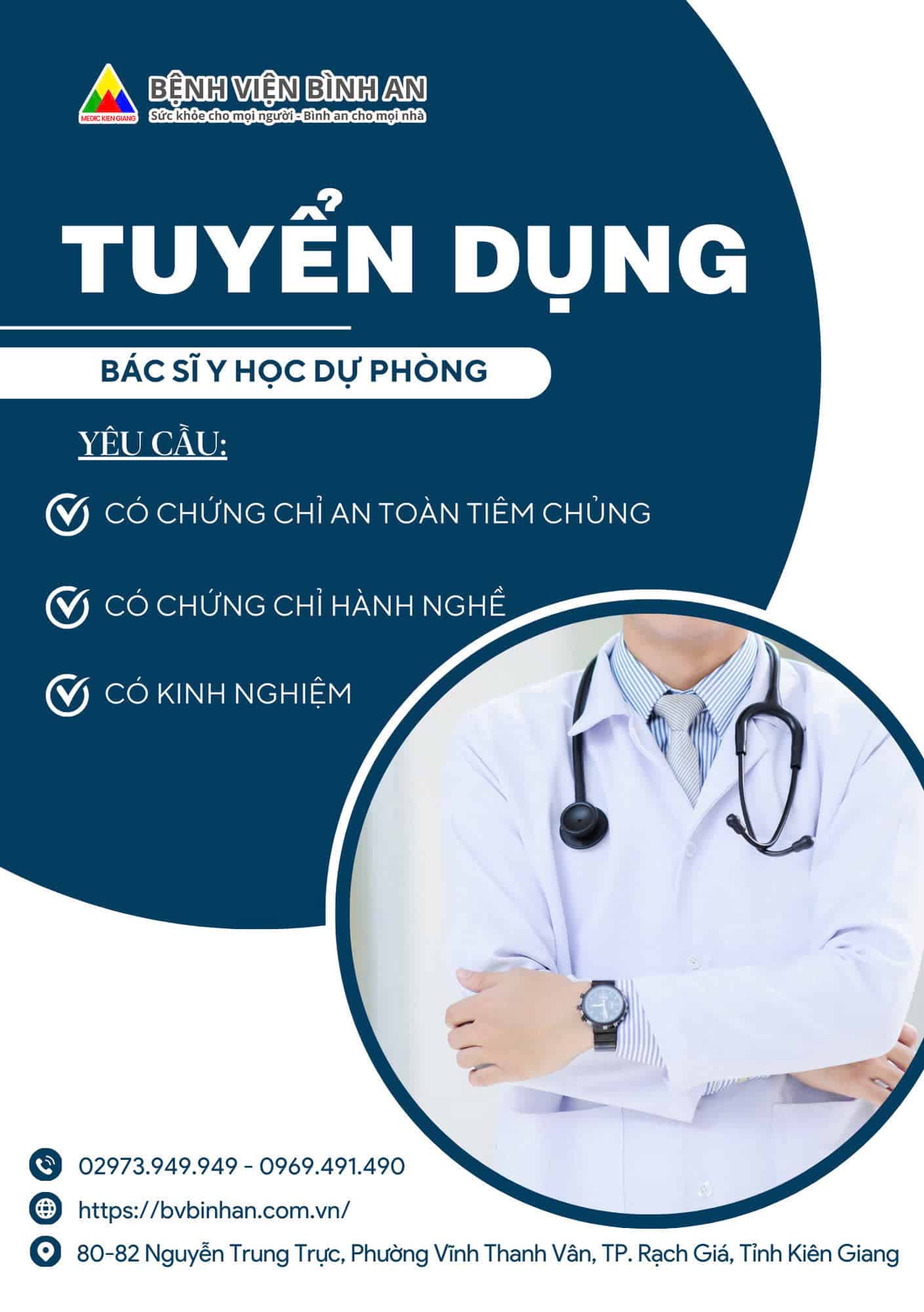 Bệnh viện Bình An thông báo tuyển dụng: